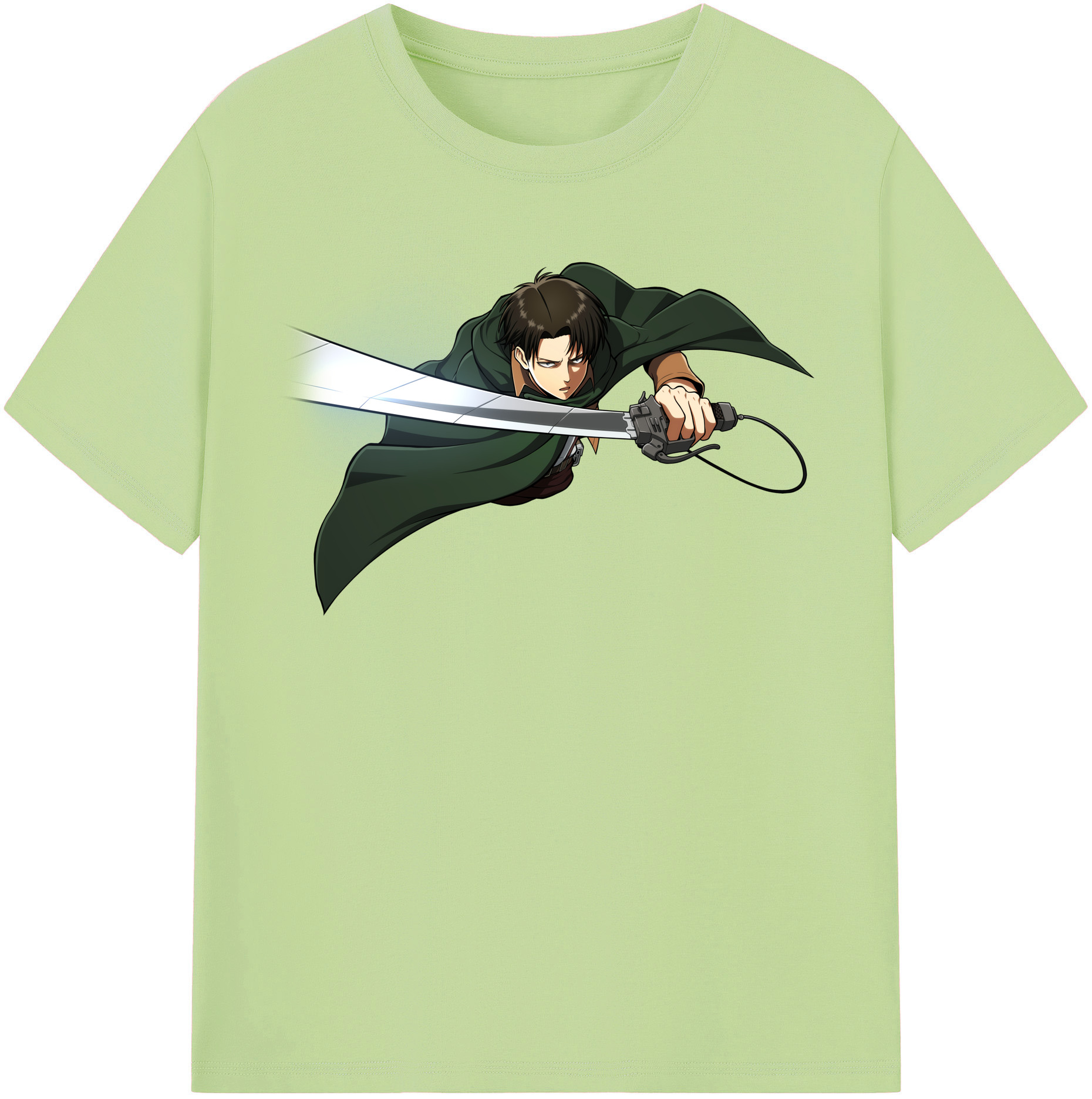 （画像用） 進撃の巨人 リヴァイ·アッカーマン Attack on Titan Levi Ackerman 綿100％半袖Tシャツ（フロントプリント）